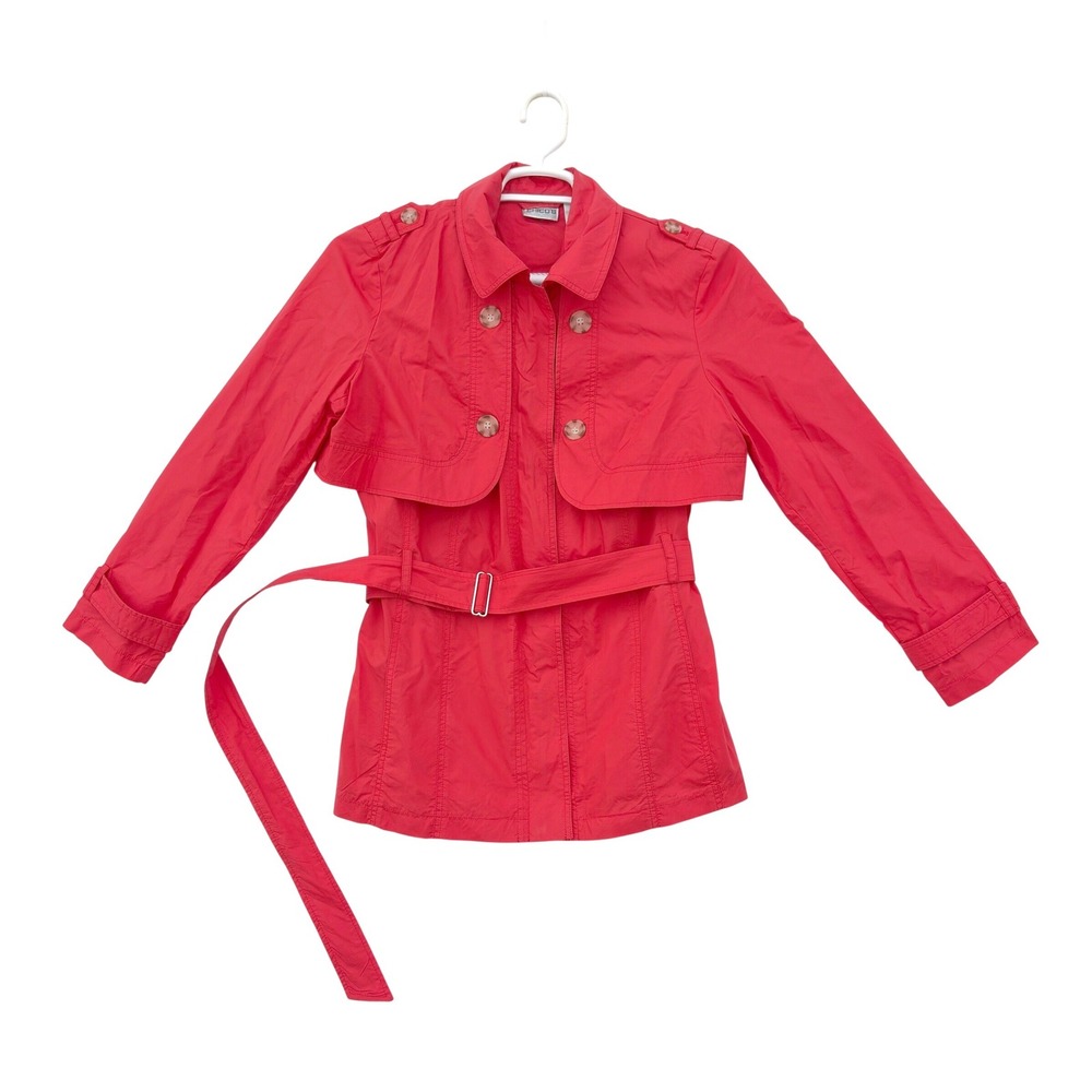 Chico's 3 in 1 Convertible Jacket Poppy Red Womens Size 2 (US L-12) Chic Utility